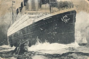 SS Olympic Ocean Liner White Star Line Titanic Sister Ship circa 1910s Card - Picture 1 of 2