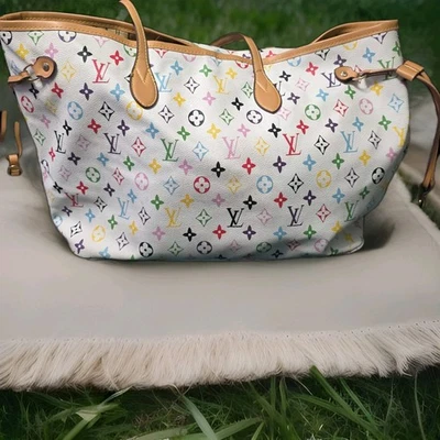 Bolso Louis Vuitton Monograma Multicolor - Lona Blanca, Cuero Tostado, Dorado... Foto 1 de 4