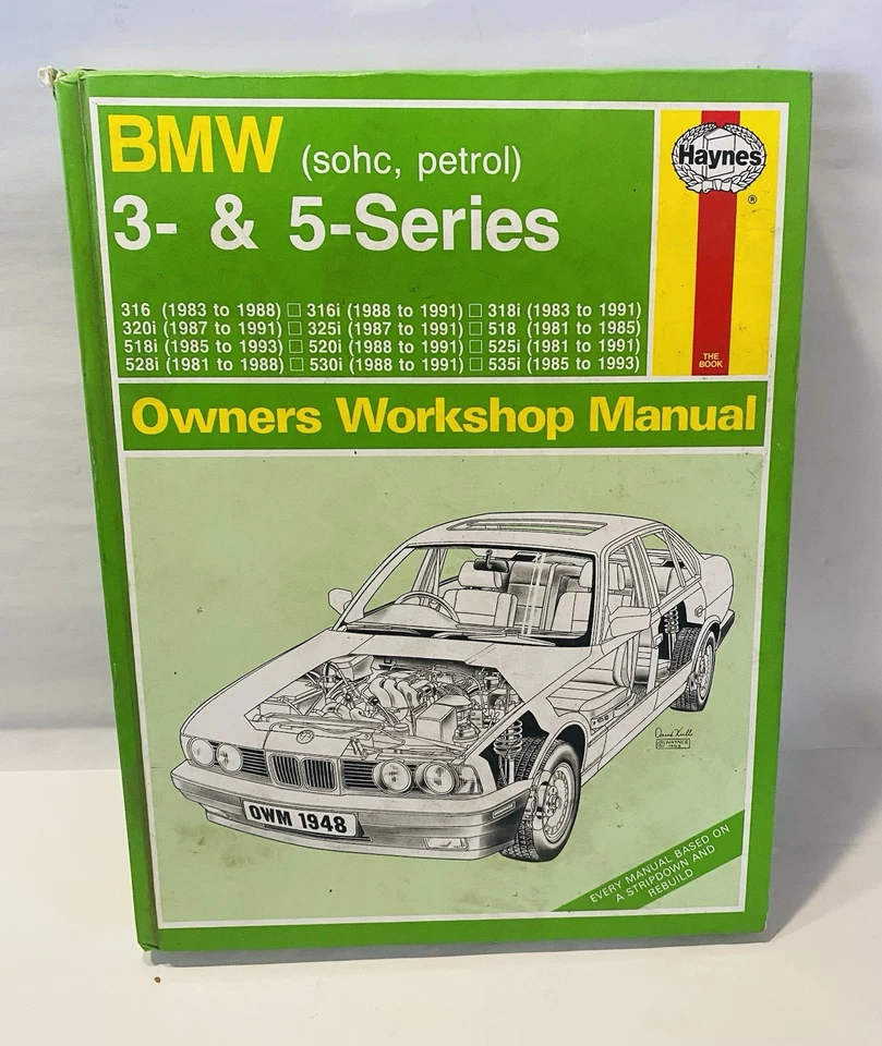 BMW 3 & 5 SERIES (sohc, petrol) (83-91 & 81-93) Haynes (1948) Rare - Image 1 of 4