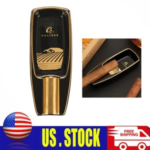 Galiner Black Portable Ceramic Cigar Ashtray Cigar Holder 1 Slot Home Ash Tray - Picture 1 of 7