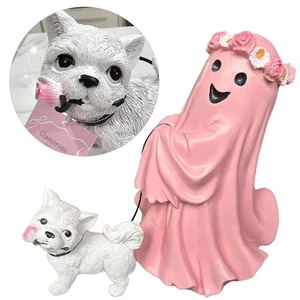 Kobold und Ghul Geist gehender Hund Halloween Figur Spooky Ghost Hund Schreibtisch Deko - Bild 1 von 16