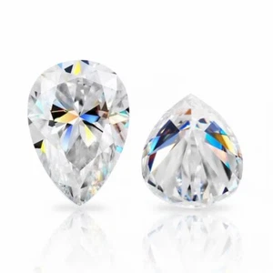 0.1-10ct D VVS1 Pear Cut Loose Moissanite Real Gem Stone With GRA Pass Tester - Picture 1 of 9