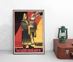 Poster SPD 1920er Sozialdemokraten Plakat Weimarer Republik - Picture 1 of 3