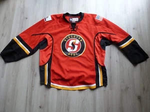 AHL CCM Stockton Heat Hockey Jersey 56 Red Laced Neck RARE NEU Neu ohne Etikett Fight Strap - Bild 1 von 15