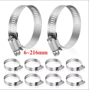 Hose Clips Pipe Clamps - Stainless Steel - Worm Drive - 304ss - 6-216mm Optional - Picture 1 of 22