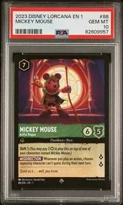 PSA 10 Topolino Artful Rogue 88/204 Disney Lorcana primo capitolo gemma ottime condizioni 1b - Foto 1 di 2