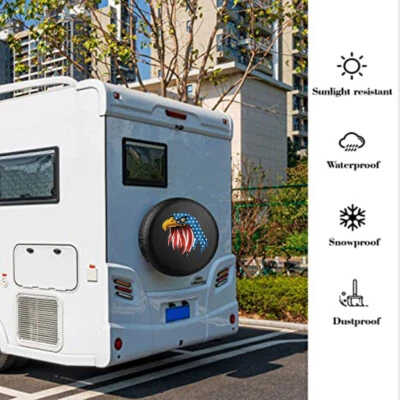 Capa de roda de pneu sobressalente universal de couro PVC Blue Eagle para reboque RV JP FJ, R17 - Imagem 1 de 4