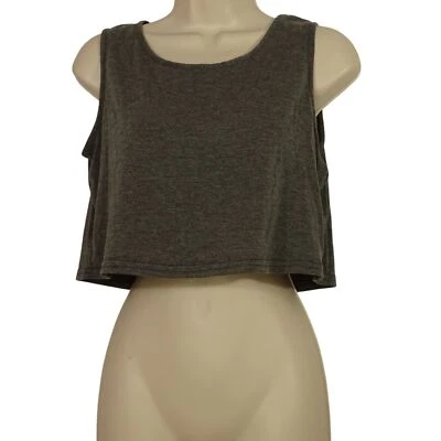 Camiseta sin mangas corta Boohoo gris sin mangas para mujer talla 14 elástica informal Foto 1 de 4