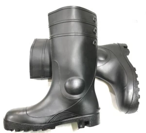 NEW Wellington Safety Boots Steel Toe Steel Mid-sole Anti Static Black All Sizes - Picture 1 of 6