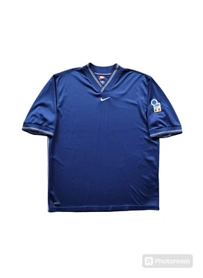VINTAGE SOCCER JERSEY - ITALY X NIKE - TRAINING SHIRT - WARM UP JERSEY - 1998 - Image 1 of 4