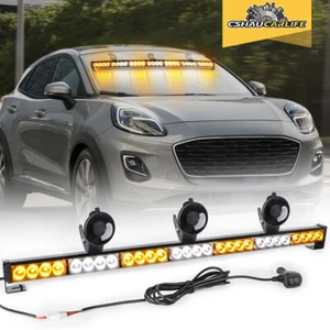 LED Emergency Traffic Advisor Hazard Warning Strobe Light Bar Amber White - Bild 1 von 9