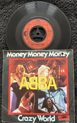 ABBA – Money Money Money / Crazy World 7'' Vinyl IMPORT 1976 CLEANED/TESTED EX - Image 1 of 4