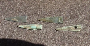 4 Old Original Ancient Scythian-Sarmatia Barbed Combat arrowhead 7-4 BC #1 - Picture 1 of 7