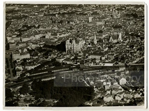 Dijon, vue aérienne pendant l'entre-deux-guerres - Vraie Photo Vintage c. 1935 - Picture 1 of 2