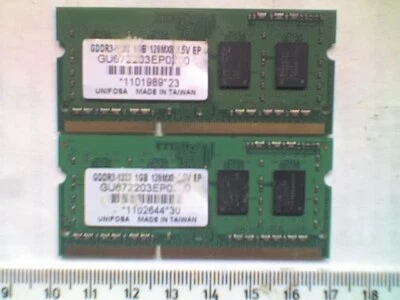 2 x Unifosa GU672203EP0200 , 1GB DDR3 DIMM DRAM - WORKING - Image 1 of 2