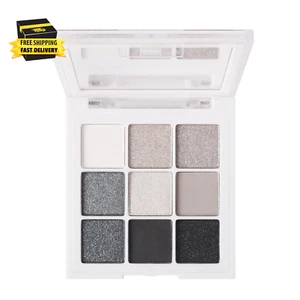 9 Colors Glitter Eyeshadow Palette,Upgraded Black Smokey Gray Silver Eyeshadow,E - Picture 1 of 8