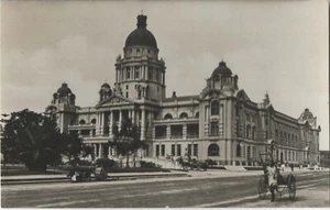 MATT RP SOUTH AFRICAN POSTCARD DURBAN TOWN HALL C1908 RIKSHA BOY - Picture 1 of 2