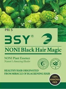 BSY Noni Black Hair Magic Color Ammonia Free Plant Essence Shampoo Dye 12 ml - Picture 1 of 3