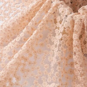 3D Flower Lace Mesh Fabric Daisy Embroidery Wedding Dress Sew Material By Yard - Picture 1 of 16