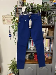 Ted Baker Blue Stretch Super Skinny Trousers Size 26 Waist Brand New With Tags - Picture 1 of 10