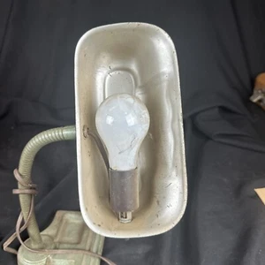 Vintage Military Green Metal Lamp Gooseneck Desk Light Not Working - Picture 1 of 7