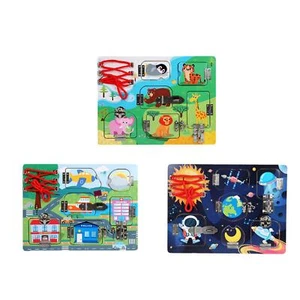 Kids Wood Busy Board Toy for Age 3 4 5 6 Years Children Kids - Picture 1 of 13