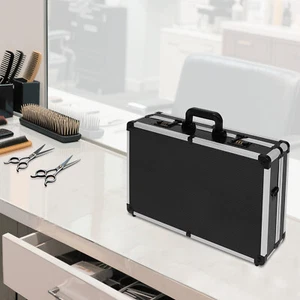 Barber Stylist Suitcase + Code Lock Barber Tool Carrying Case Organizer Black US - Picture 1 of 7