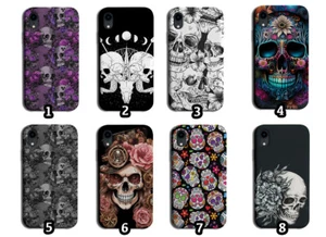 Funda para teléfono con calaveras calavera calavera azúcar gótico esqueleto cabeza cara - Imagen 1 de 1