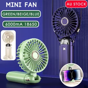 Mini Portable Fan Cooling Hand-held Desk Cooler USB Air Rechargeable 5 Speeds AU - Picture 1 of 15