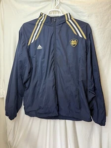 Adidas L Large Navy Blue Full Zip Lined Windbreaker Notre Dame Fighting Irish - Bild 1 von 4
