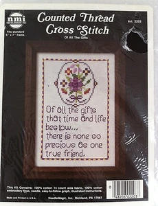One True Friend 5 x 7" Counted Thread Cross Stitch Kit NMI Needlemagic 2203 - Picture 1 of 4