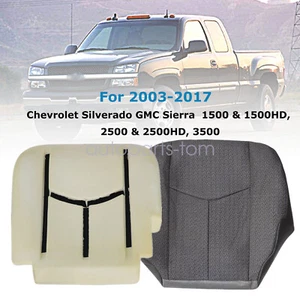 Fits GMC Sierra 2003-07 Driver Side Bottom Cloth Seat Cover & Foam Cushion Gray - Picture 1 of 22