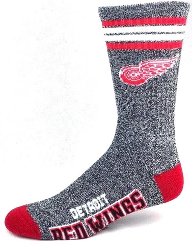 Detroit Red Wings Hockey Gray Got Marbled 4 Stripe Deuce Crew Socks Cover