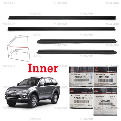 For Mitsubishi Pajero Sport 2008 - '15 Set 4Door Inner Weatherstrip Door Belt - Image 1 of 4
