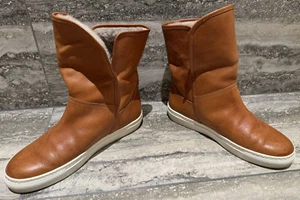 M. GEMI WOMEN POLARE BOOTS-SHEARLING LINED LEATHER BOOTS-37 1/2-EXCELLENT COND! - Picture 1 of 11