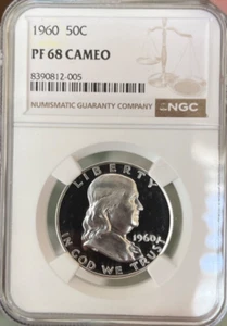 1960 Franklin Half NGC  PR68 Cameo  Freshly Graded - Picture 1 of 4