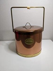 VINTAGE CHEZ GOURMAND Copper Plated Covered Ice Bucket with Liner - Picture 1 of 12