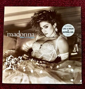 MADONNA EU GERMANY LIKE A VIRGIN PROMO WHITE HYPE STICKER PLASTIC BROWN INSERT ! - Picture 1 of 12
