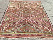 Vintage Turkish Rug, Wool KilimRug, Area Rugs, Boho Rug, Handmade Carpet 73"x85"