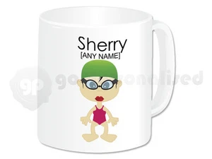Personalisierte Mädchen Schwimmgeschenke Schwimmbecher Tasse Lehrer Schwimmer Geschenk #3 - Bild 1 von 3