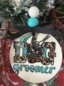 Ornament 3” Round Dog Groomer - Picture 1 of 3