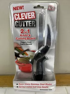 Clever Cutter 2 in1 Knife Cutting Board Scissors Chops Veggies Slicer Chopper - Picture 1 of 7