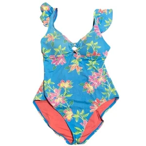 Costume intero donna Tommy Bahama blu floreale taglia 12 spiaggia vacanze estate - Foto 1 di 6