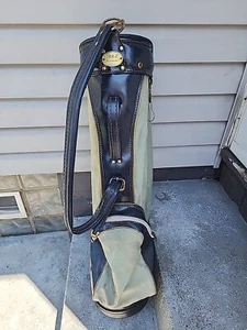 Vintage Hot-Z Golf Cart Bag Blue Nylon W/ Blue Faux Leather 6 Way & 3 Pockets - Picture 1 of 9
