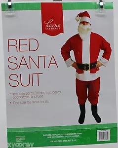 Traje de Papá Noel rojo de Navidad disfraz talla única para la mayoría de los adultos nuevo en paquete - Imagen 1 de 2