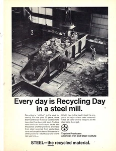Vintage 1971 Druckanzeige für Stahlrecycling - Bild 1 von 1