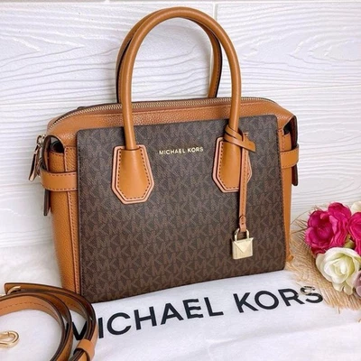 MICHAEL KORS Leather shoulder bag Signature MK pattern Brown 30S9GM9S2B - Image 1 of 4