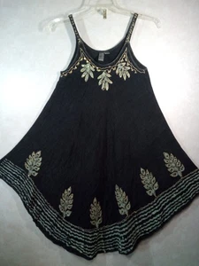 India Boutique Dress Women Free Size Gray Green Embroidered Embellished - Picture 1 of 9