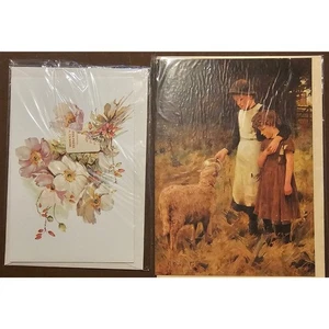  Evergreen Press 2 Vintage Grußkarten mit Umschlägen (gg28) - Bild 1 von 2