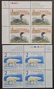 Canada Scott 1687 1690 Canadian Fauna Loon Polar Bear Plate Blocks MNH - Picture 1 of 3